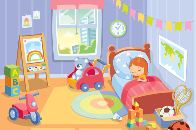 Child's bedroom illustration by Olga1818 (via Shutterstock).