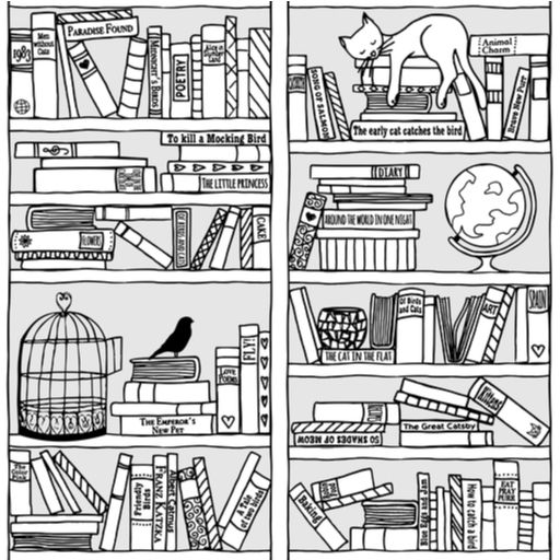 Hand Drawn Bookshelves illustration by Franzi (via Shutterstock).